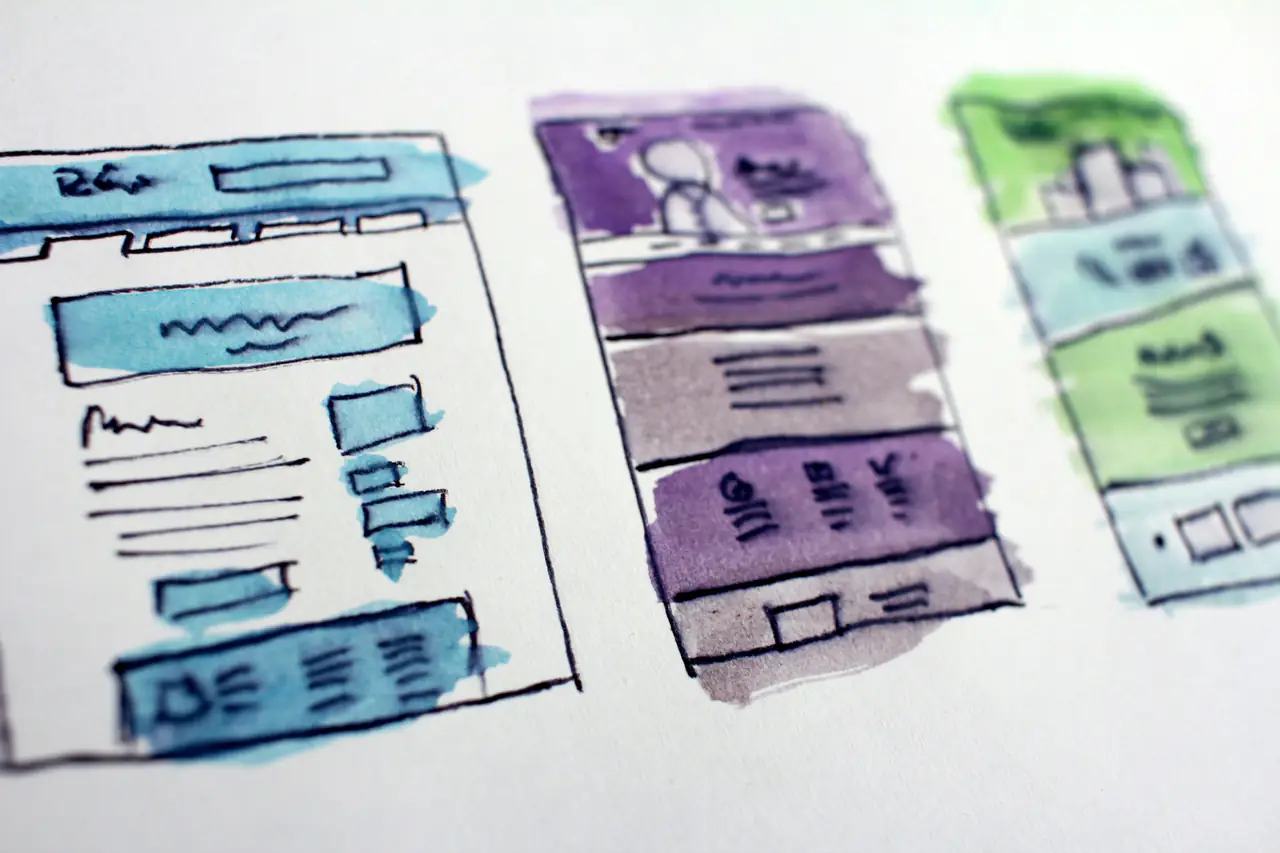 Croquis de maquettes de site web