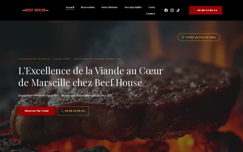 Aperçu du site Beef House, réalisé par Ghassanova SEO